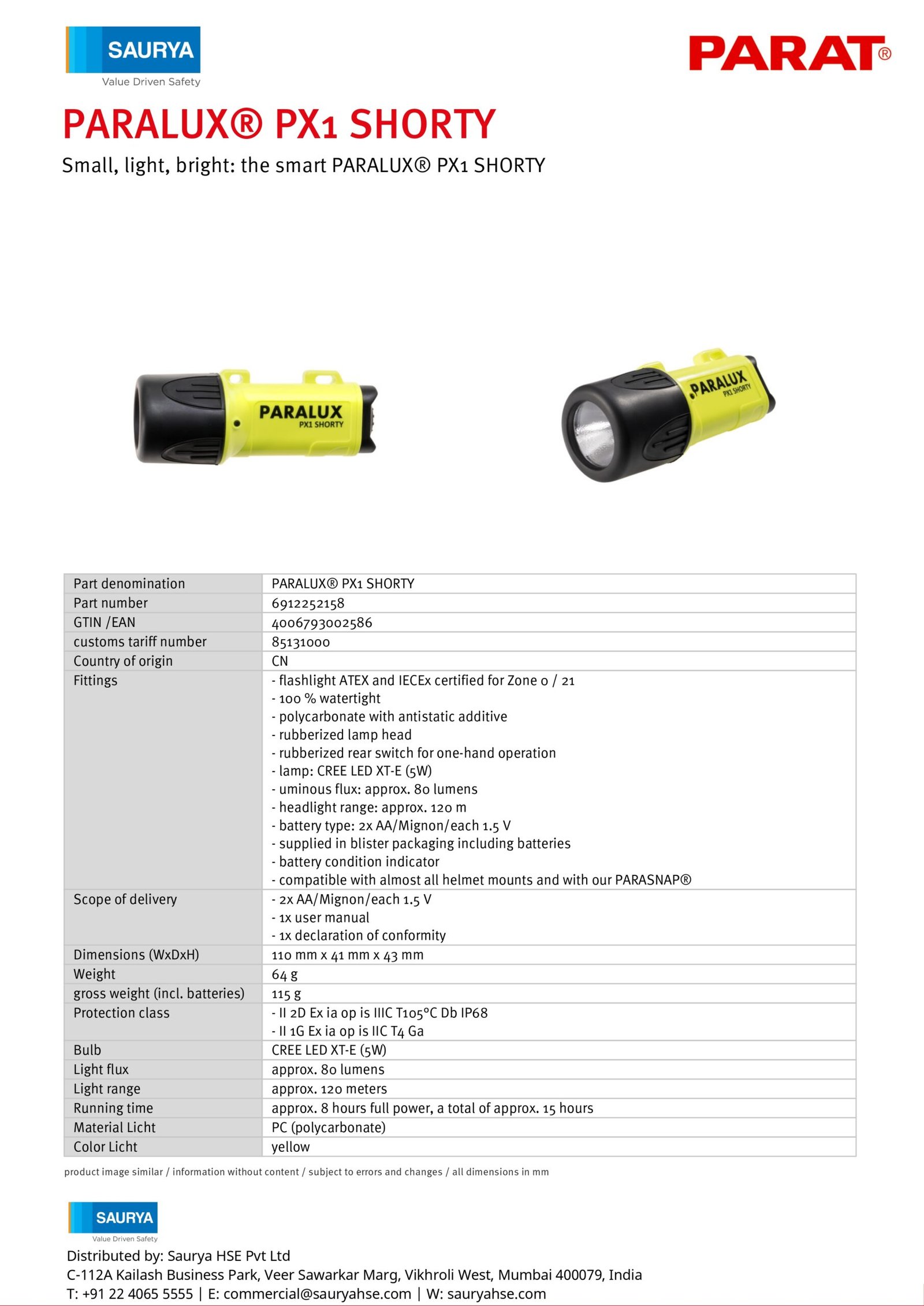 Resources Paralux PX1 Shorty 1