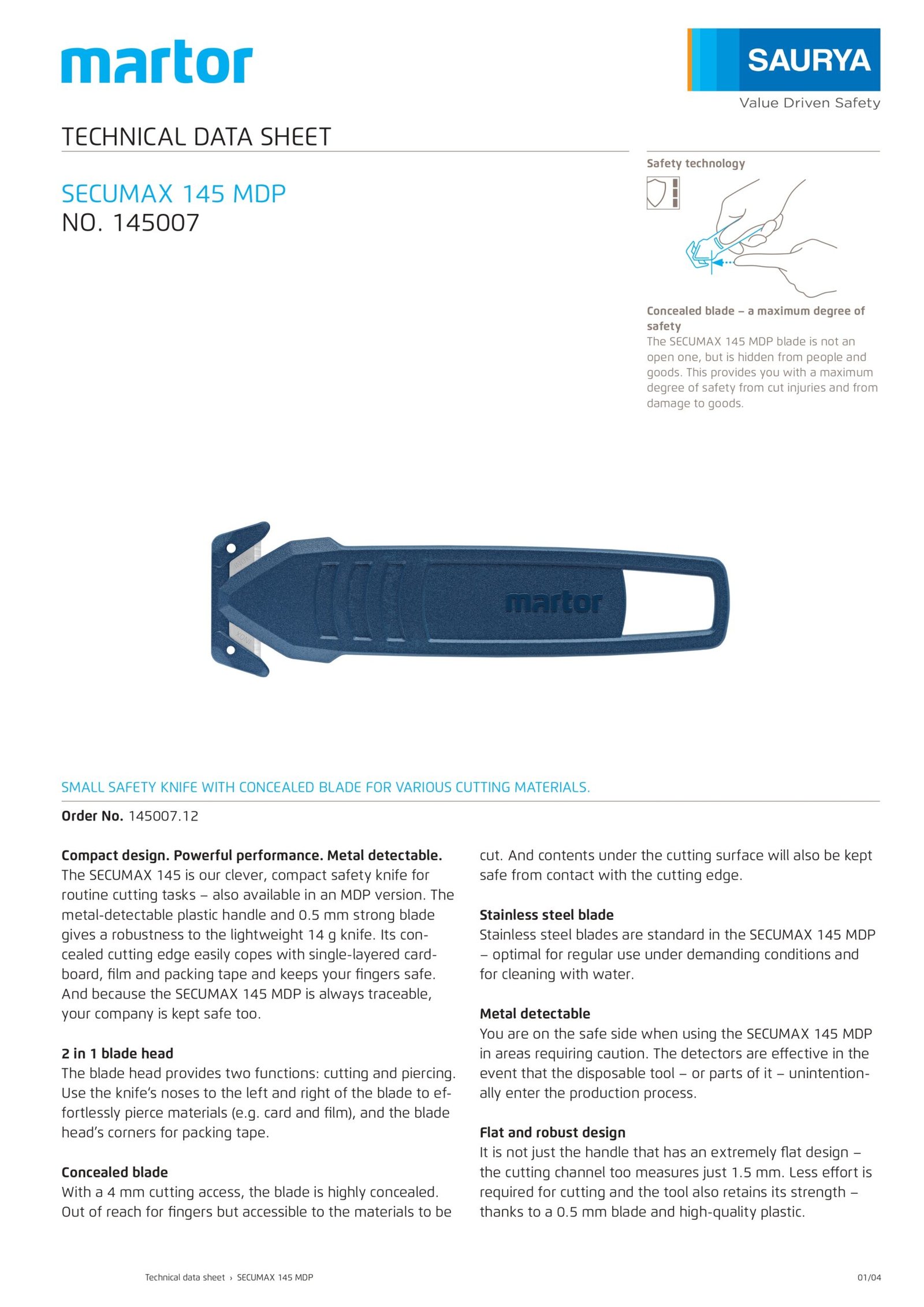 Resources Safety Cutter Secumax 145 MDP 2