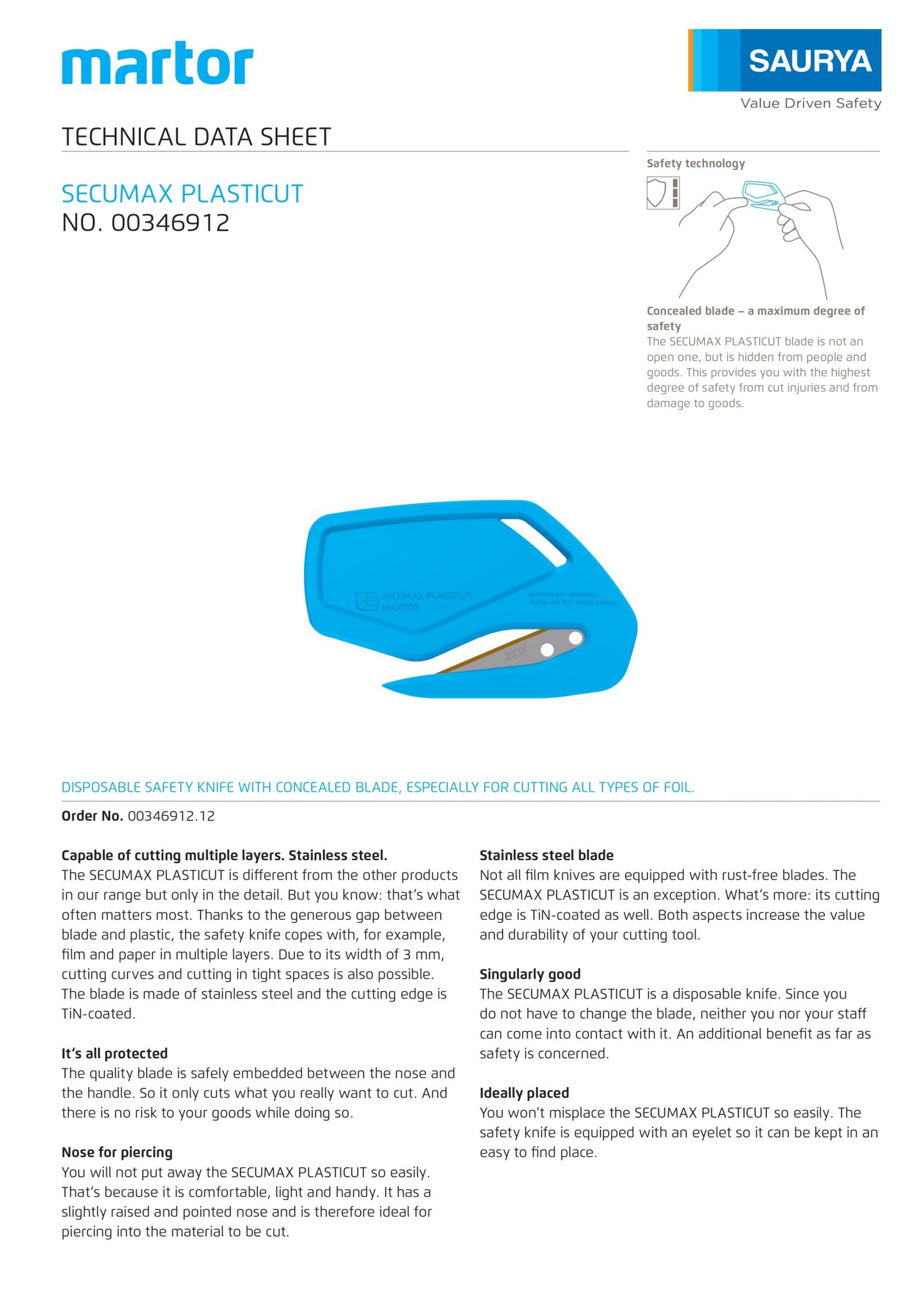 Resources Safety Cutter Secumax Plasticut 2