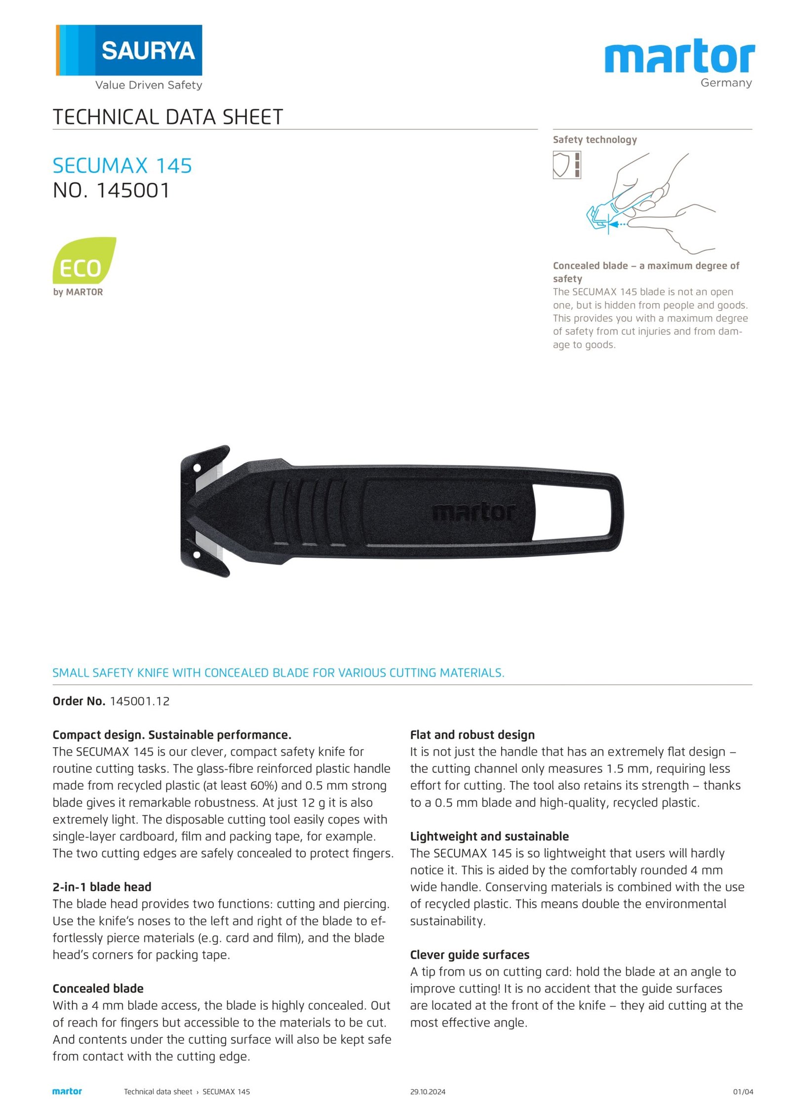 Resources Safety Cutter Secumax 145 2