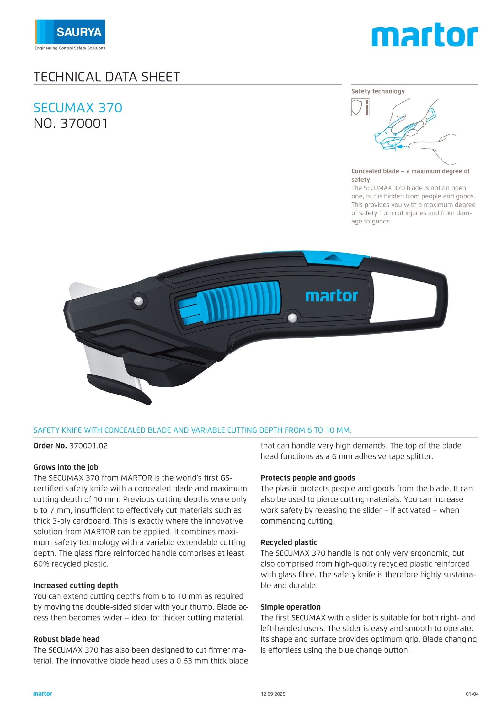 Resources Safety Cutter Secumax 370 2