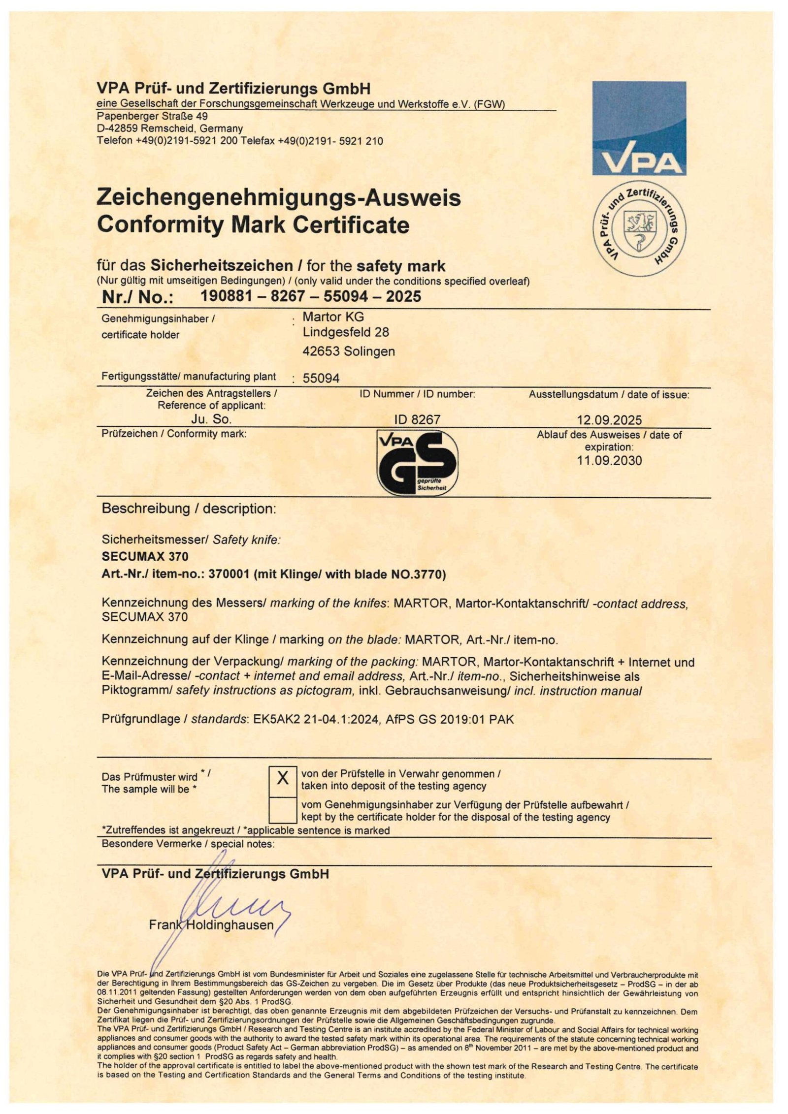 Resources Safety Cutter Secumax 370 3