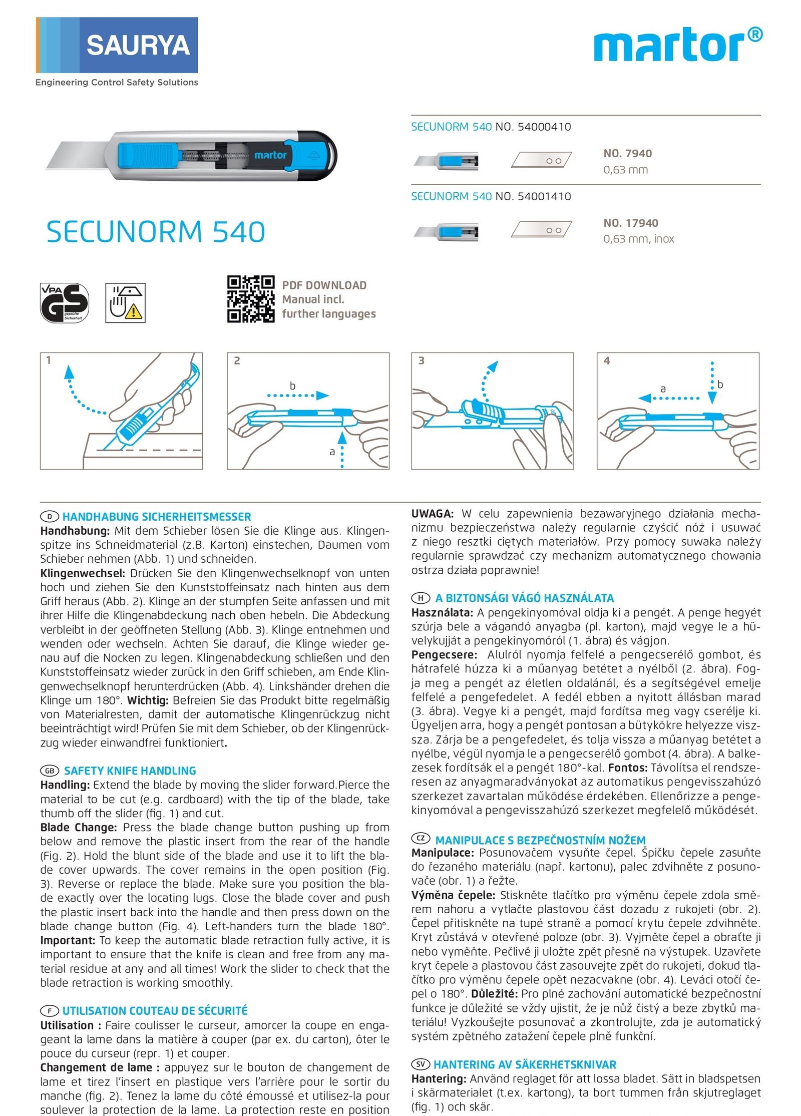 Resources Safety Cutter Secunorm 540 4
