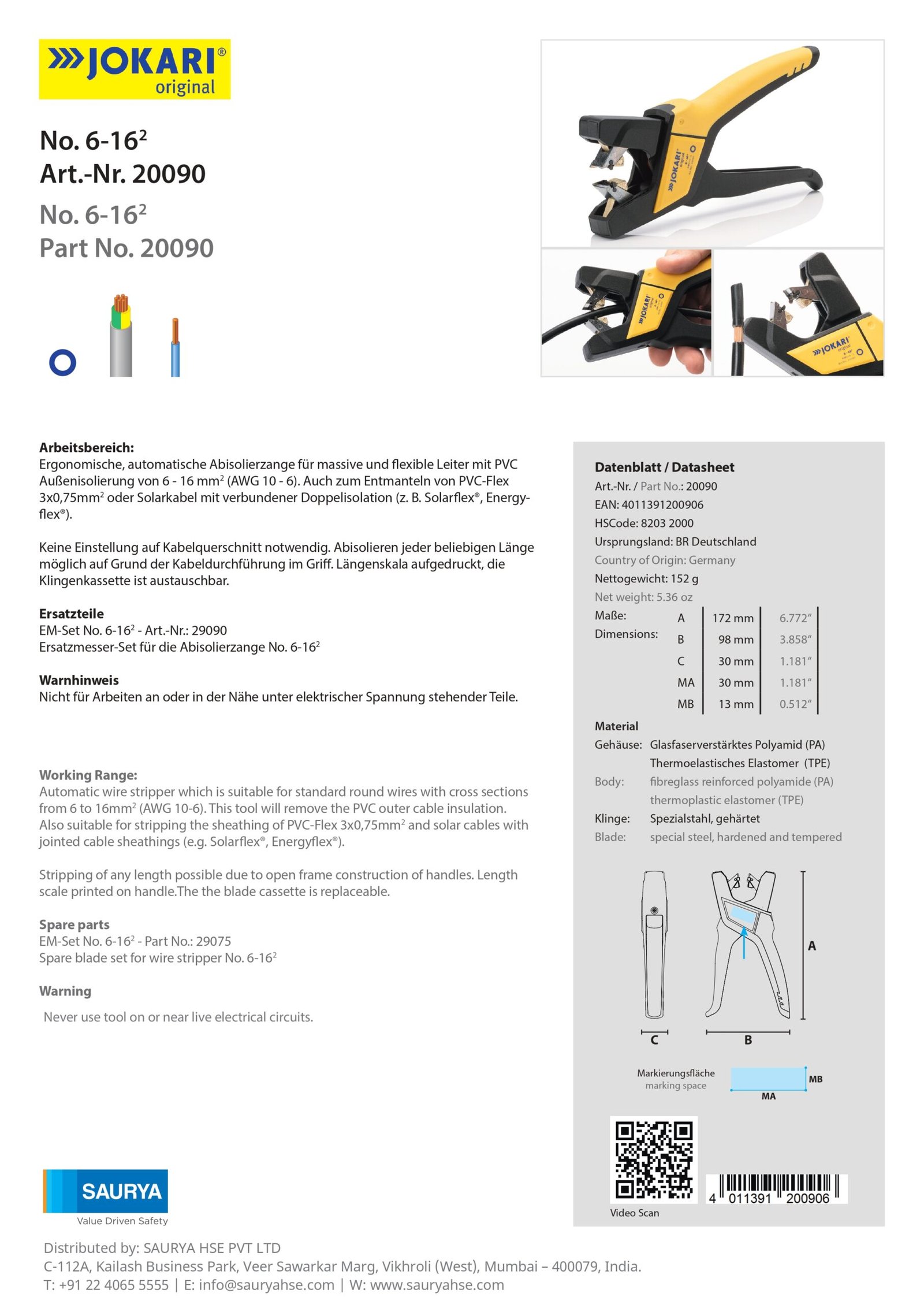 Resources Wire Stripper 6 – 16 Model No 20090 2