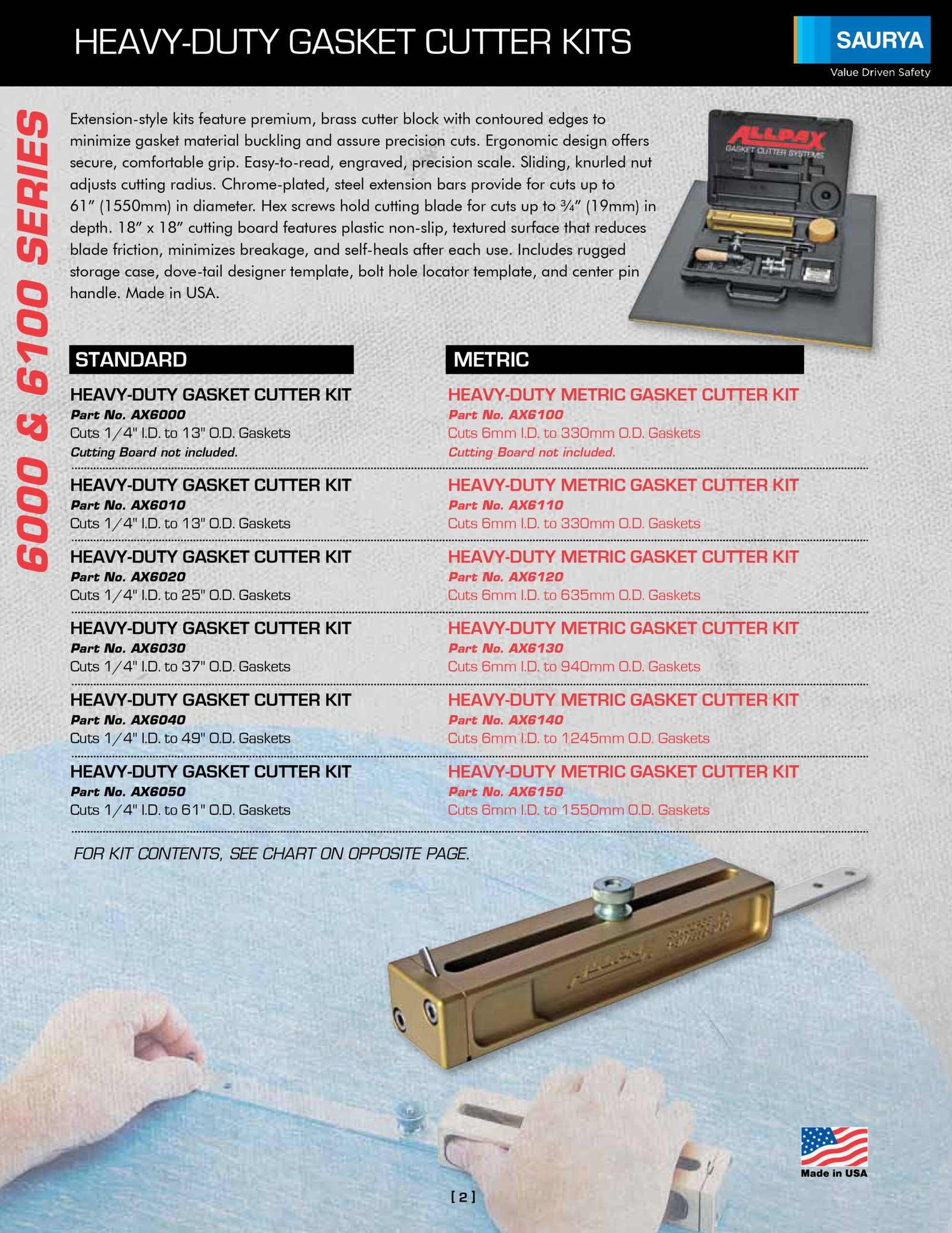 Resources Heavy-duty Standard Gasket Cutter Kit - Model No. AX6020 2