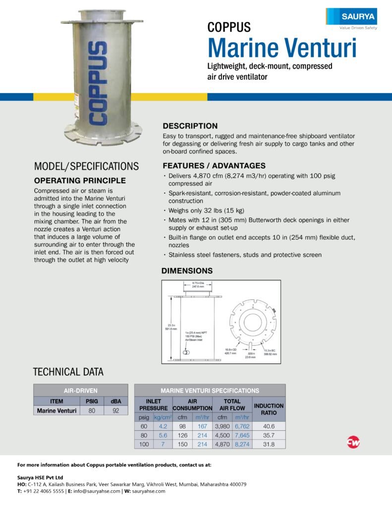 Resources Marine Venturi Ventilator Saurya Safety