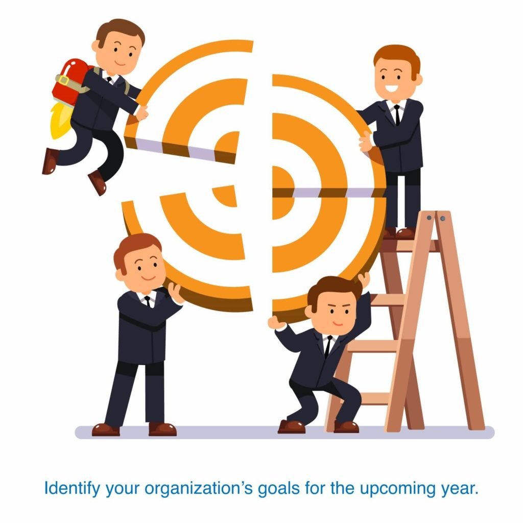 Identify your organizations goals for the upcoming year