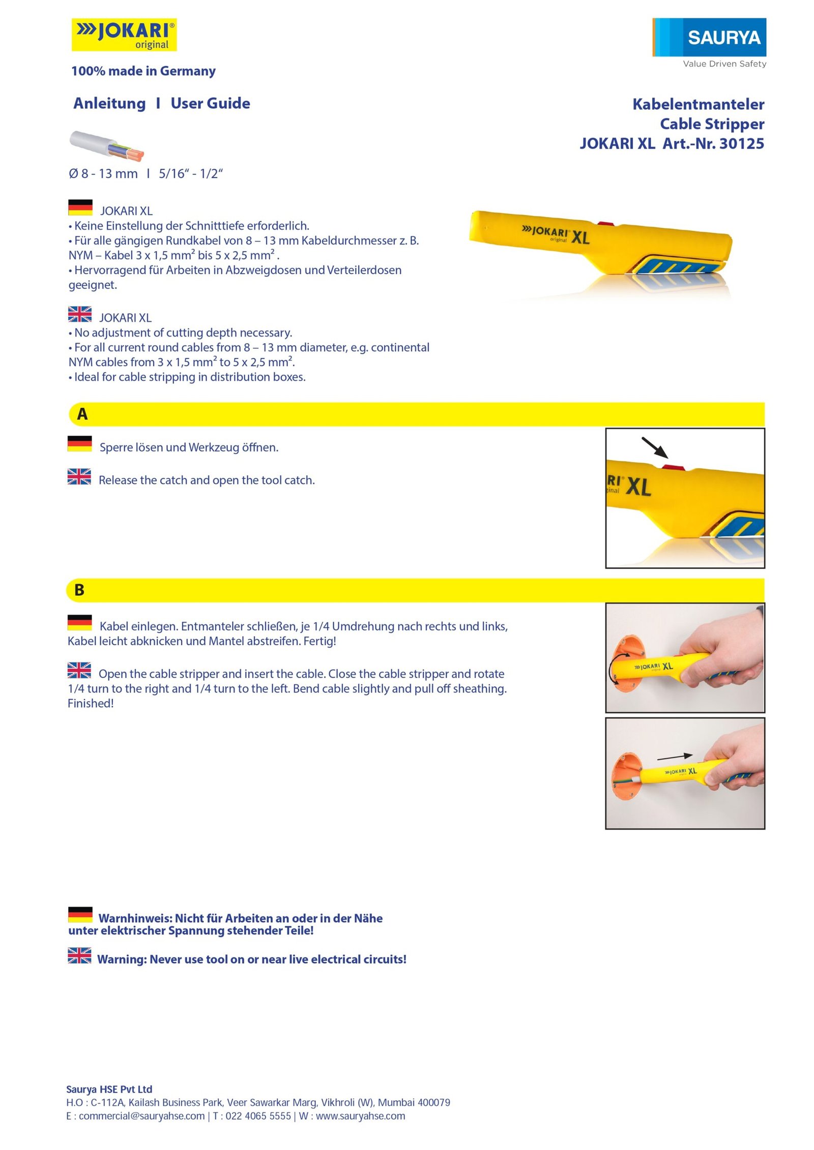 Resources Cable Stripper XL Model No 30125 1