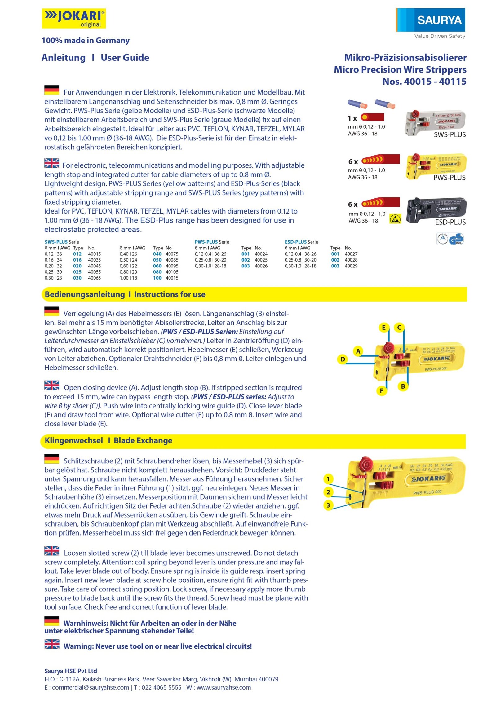Resources SWS-Plus 012 Model No 40015 2