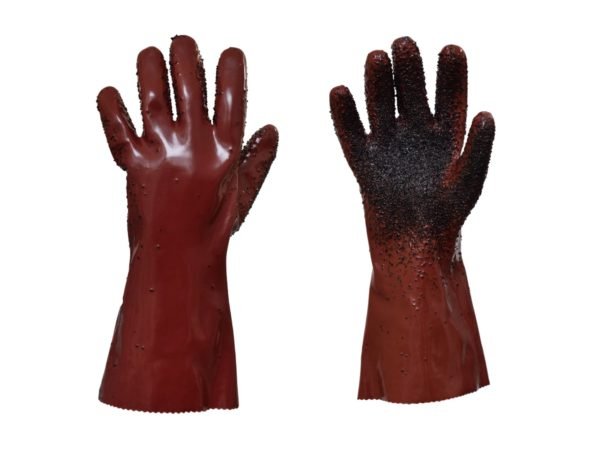 Chemical resistant universal roughened gloves